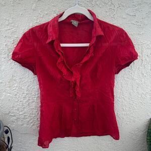 Red baby doll top